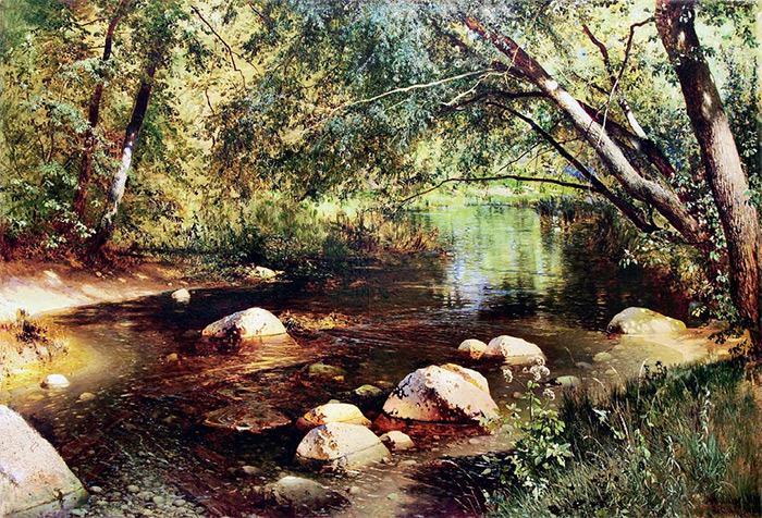 Андрей Николаевич Шильдер (1861–1919) «Речка в лесу», 1891 г.