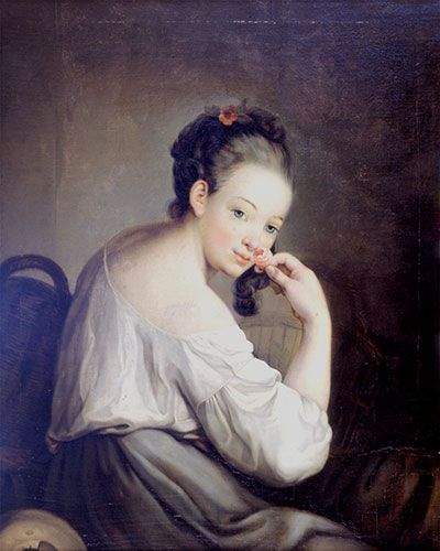 Василий Лобов. «Девушка с розой». 1852