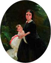 Портрет Шестовой с дочерью. 1859 Портрет Шестовой с дочерью. 1859