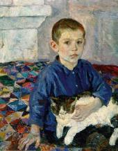 А.А. ПЛАСТОВ. Портрет Коли с кошкой. 1935–1936 А.А. ПЛАСТОВ. Портрет Коли с кошкой. 1935–1936