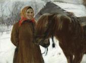 В деревне. Баба с лошадью. 1898 В деревне. Баба с лошадью. 1898