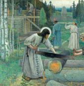 ТРУДЫ ПРЕПОДОБНОГО СЕРГИЯ. 1896–1897. Триптих. Центральная часть. ТРУДЫ ПРЕПОДОБНОГО СЕРГИЯ. 1896–1897. Триптих. Центральная часть.