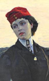 ПОРТРЕТ ДОЧЕРИ ХУДОЖНИКА О.М. НЕСТЕРОВОЙ (≪АМАЗОНКА≫). 1906 Фрагмент