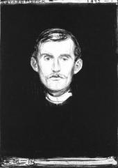 АВТОПОРТРЕТ С РУКОЙ СКЕЛЕТА. 1895