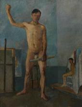 ЛУКОМСКИЙ. НАТУРЩИК СТОЯЩИЙ. 1920-е ЛУКОМСКИЙ. НАТУРЩИК СТОЯЩИЙ. 1920-е
