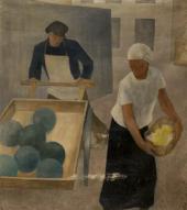 ЕВГЕНИЯ ВЛАДИМИРОВНА БЛАГОВЕЩЕНСКАЯ. 1899–1973. ПРОДАВЕЦ АРБУЗОВ. (УЛИЦА). 1925 ЕВГЕНИЯ ВЛАДИМИРОВНА БЛАГОВЕЩЕНСКАЯ. 1899–1973. ПРОДАВЕЦ АРБУЗОВ. (УЛИЦА). 1925