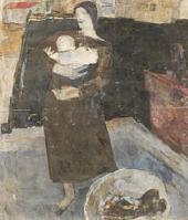 ЕКАТЕРИНА СТЕПАНОВНА ГАСКЕВИЧ. 1905–1994. ПРАЧКА. (ЖЕНЩИНА С РЕБЕНКОМ). 1925 ЕКАТЕРИНА СТЕПАНОВНА ГАСКЕВИЧ. 1905–1994. ПРАЧКА. (ЖЕНЩИНА С РЕБЕНКОМ). 1925