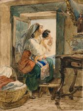 ИТАЛЬЯНКА С РЕБЕНКОМ У ОКНА. 1826 ИТАЛЬЯНКА С РЕБЕНКОМ У ОКНА. 1826
