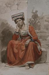 ИТАЛЬЯНКА ИЗ НЕТТУНО. 1828 – 1829. ИЗ СЕРИИ «ИТАЛЬЯНСКИЕ НАТУРЩИКИ В НАЦИОНАЛЬНЫХ КОСТЮМАХ» ИТАЛЬЯНКА ИЗ НЕТТУНО. 1828 – 1829. ИЗ СЕРИИ «ИТАЛЬЯНСКИЕ НАТУРЩИКИ В НАЦИОНАЛЬНЫ
