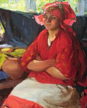 Абрам АРХИПОВ. Девушка в красном. 1916