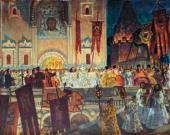 Борис КУСТОДИЕВ. Пасхальная ночь. 1917