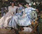ХОАКИН СОРОЛЬЯ. СУПРУГА И ДОЧЕРИ В САДУ. 1910 ХОАКИН СОРОЛЬЯ. СУПРУГА И ДОЧЕРИ В САДУ. 1910