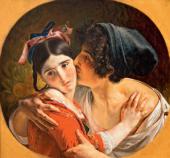 Поцелуй. 1839. Овал в прямоугольнике