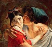Поцелуй. Вариант-повторение картины. 1839. Прямоугольник