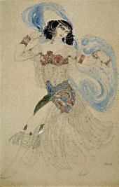 Л.С. БАКСТ. САЛОМЕЯ ЭСКИЗ КОСТЮМА К ПЬЕСЕ О. УАЙЛЬДА «САЛОМЕЯ». 1908 Л.С. БАКСТ. САЛОМЕЯ ЭСКИЗ КОСТЮМА К ПЬЕСЕ О. УАЙЛЬДА «САЛОМЕЯ». 1908