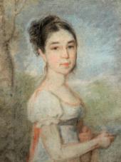 А.Г. ВЕНЕЦИАНОВ. Портрет Е.А. Балкашиной (1802–?), урожденной Стромиловой. 1820–1821 А.Г. ВЕНЕЦИАНОВ. Портрет Е.А. Балкашиной (1802–?), урожденной Стромиловой