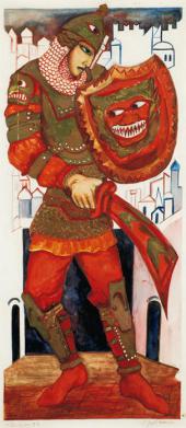 Н.С. Гончарова. Гвидон. Эскиз по мотивам спектакля «Золотой петушок». 1920-е Н.С. Гончарова. Гвидон. Эскиз по мотивам спектакля «Золотой петушок». 1920-е