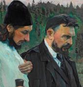 Философы (Портрет Павла Александровича Флоренского и Сергея Николаевича Булгакова). 1917. Фрагмент Философы (Портрет П. А. Флоренского и С. Н. Булгакова). Фрагмент