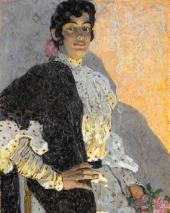 Испанка в черной шали. 1908. Фрагмент Испанка в черной шали. 1908. Фрагмент