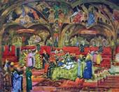 К.Ф. Юон. Грановитая палата Эскиз декорации к опере М.П. Мусоргского «Борис Годунов», «Русские сезоны», Париж, 1913 К.Ф. Юон. Грановитая палата Эскиз декорации к опере М.П. Мусоргского