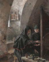 А.Я. Головин. В иконописной. Древнерусский иконописец. 1894