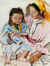 З.Е. Серебрякова. Мать с ребенком. 1928