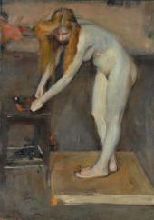 Н.П. Ульянов. Обнаженная натурщица. В мастерской В.А. Серова. 1902 Н.П. Ульянов. Обнаженная натурщица. В мастерской В.А. Серова. 1902