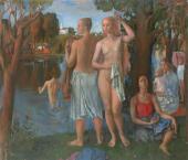 Л.Н. Кириллова. На реке. После работы. 1985