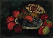 И.И.МАШКОВ. Натюрморт с гранатами, виноградом и тюбетейкой. 1909