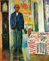 АВТОПРОТРЕТ МЕЖДУ ЧАСАМИ И КРОВАТЬЮ. 1940-1942
