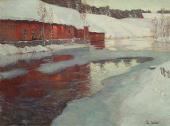 ФРИЦ ТАУЛОВ. ЗАМЕРЗАЮЩАЯ РЕКА. 1892 ФРИЦ ТАУЛОВ. ЗАМЕРЗАЮЩАЯ РЕКА. 1892