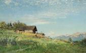 Летний пейзаж с художником. 1880-e. Летний пейзаж с художником. 1880-e.