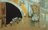 Эскиз декорации к спектаклю «Мазлтов» по Шолом-Алейхему. 1920 Эскиз декорации к спектаклю «Мазлтов» по Шолом-Алейхему. 1920