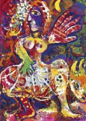 Женщина с красной и зеленой руками. 1970 Женщина с красной и зеленой руками. 1970